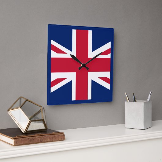 Patriottische Engelse vlag Vierkante Klok (Kantoor)