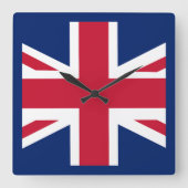 Patriottische Engelse vlag Vierkante Klok (Voorkant)