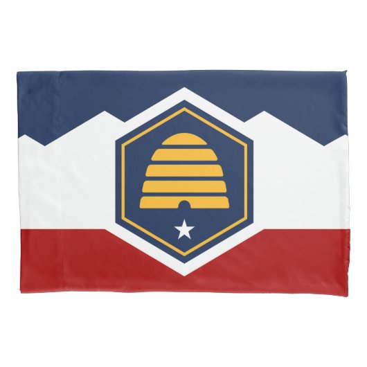 Patriottische enkele kussensloop met vlag van Utah (Voorkant)