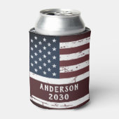 Patriottische familie op maat van de Amerikaanse v Blikjeskoeler (Blikje Voorkant)