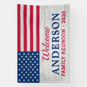 Patriottische familie op maat van de Amerikaanse v Spandoek (Verticaal)