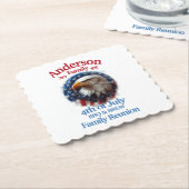 Patriottische familiereünie - 4 juli BBQ & Brew Kartonnen Onderzetters (Gebogen)