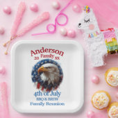 Patriottische familiereünie - 4 juli BBQ & Brew Papieren Bordje (Feest)