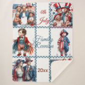 Patriottische Familiereünie 6-Fotocollage 4 juli Sherpa Deken (Voorkant)