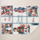 Patriottische Familiereünie 6-Fotocollage 4 juli Sherpa Deken (Voorkant (horizontaal))