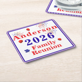 Patriottische familiereünie kartonnen onderzetters