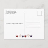 Patriottische familiereünie slaat de datum op aankondigingskaart (Achterkant)