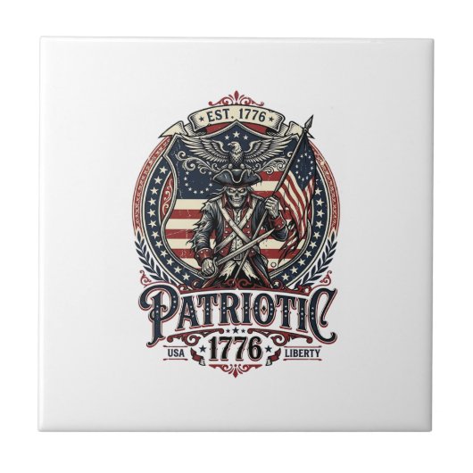 Patriottische Fantoom Patriottische Horror Monster Tegeltje (Voorkant)