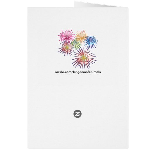 Patriottische Feest Honden & Vuurwerk Kaart (Achterkant)