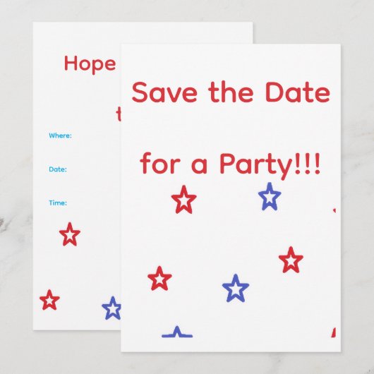 Patriottische Feest Uitnodiging (Voorkant / Achterkant)