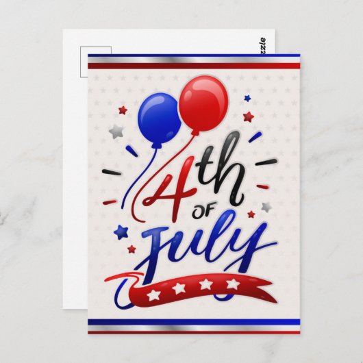 Patriottische feestdag briefkaart (Voorkant / Achterkant)