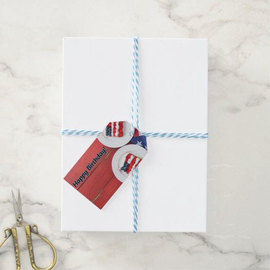 Patriottische feestdag cadeaulabel (Met Touw)