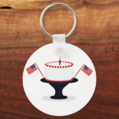 Patriottische feestdag Vierde juli verjaardagstaar Sleutelhanger (Voorkant)