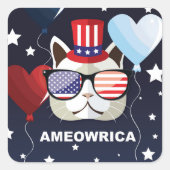 Patriottische feestdag vierkante sticker (Voorkant)