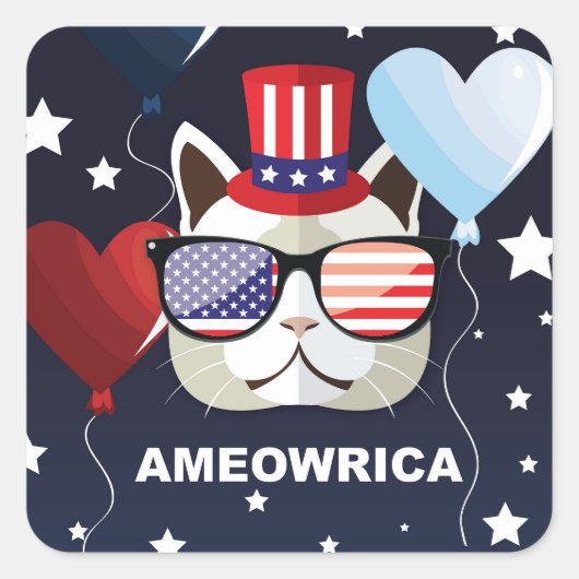 Patriottische feestdag vierkante sticker (Voorkant)