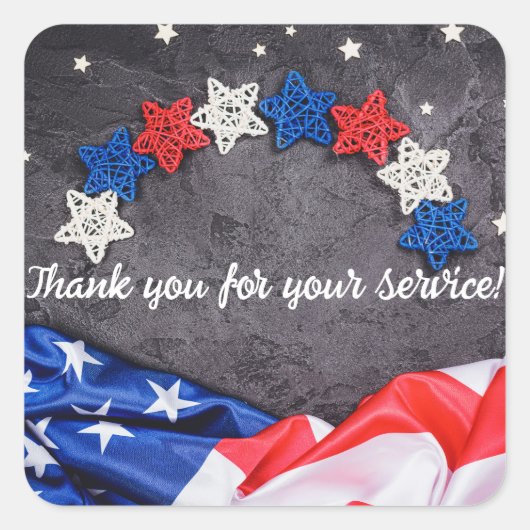 Patriottische feestdag vierkante sticker (Voorkant)