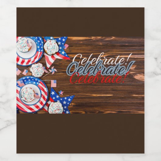 Patriottische feestdag wijn etiket (Enkel label)