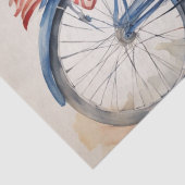 Patriottische Fietsbloei in Waterverf decoupage Tissuepapier (Detail)