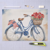 Patriottische Fietsbloei in Waterverf decoupage Tissuepapier (Craft)