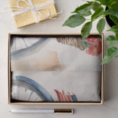 Patriottische Fietsbloei in Waterverf decoupage Tissuepapier (Geschenk)