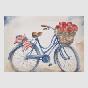 Patriottische Fietsbloei in Waterverf decoupage Tissuepapier