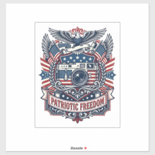 Patriottische Film Cameravorstander Vector Grafisc Sticker