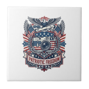 Patriottische Film Cameravorstander Vector Grafisc Tegeltje