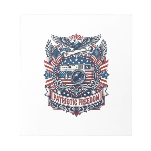 Patriottische filmcamera liefhebber vector grafisc notitieblok (Voorkant)