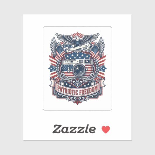 Patriottische filmscamera liefhebber vector grafis sticker (Vel)