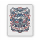 Patriottische filmscamera liefhebber vector grafis sticker (Voorkant)
