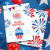 Patriottische Firecracker Juli Baby shower Kaart