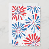 Patriottische Firecracker Juli Baby shower Kaart (Achterkant)
