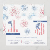 Patriottische Firecracker Kinder Joint Birthday Pa Kaart (Voorkant / Achterkant)