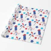 Patriottische firecrackers cadeaupapier (Uitgerold)