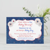 Patriottische Fireworks Baby Shower-uitnodigingen Kaart (Staand voorkant)