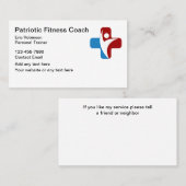 Patriottische Fitness Coach en Trainer Visitekaart Visitekaartje (Voorkant / Achterkant)