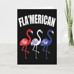 Patriottische Flamingo Rood Wit Blauw 4 Juli Onafh Kaart