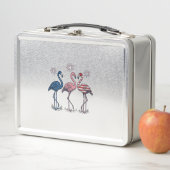 Patriottische Flamingo Trio Vintage Gravure Design (In situ)