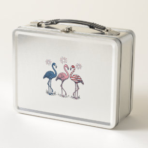 Patriottische Flamingo Trio Vintage Gravure Design