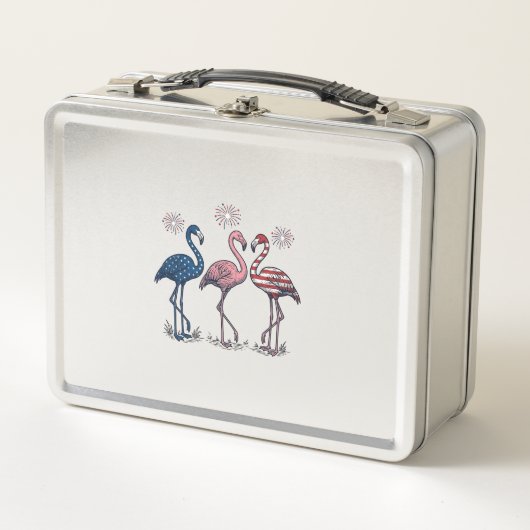 Patriottische Flamingo Trio Vintage Gravure Design (Voorkant)