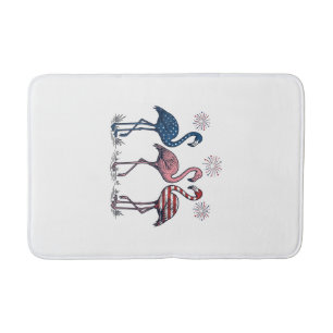 Patriottische Flamingo Trio Vintage Gravure Design Badmat