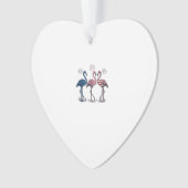 Patriottische Flamingo Trio Vintage Gravure Design Ornament (voorkant)