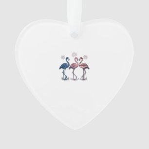Patriottische Flamingo Trio Vintage Gravure Design Ornament