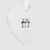 Patriottische Flamingo Trio Vintage Gravure Design Ornament (voorkant)