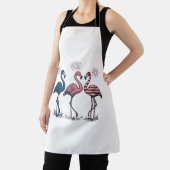 Patriottische Flamingo Trio Vintage Gravure Design Schort (Insitu)