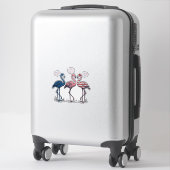 Patriottische Flamingo Trio Vintage Gravure Design Sticker (Koffer)