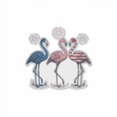 Patriottische Flamingo Trio Vintage Gravure Design Sticker (Voorkant)