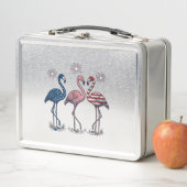 Patriottische Flamingo Trio Vintage Gravure Ontwer (In situ)