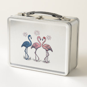 Patriottische Flamingo Trio Vintage Gravure Ontwer