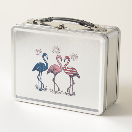 Patriottische Flamingo Trio Vintage Gravure Ontwer (Voorkant)